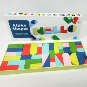 New sealed with tags wood Alpha Shapes Kids blocks to make/spell or build words